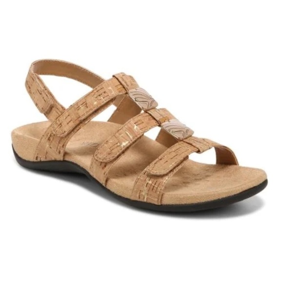 Vionic “Amber” Tan Cork Adjustable Sandal Size 9 - Picture 1 of 11